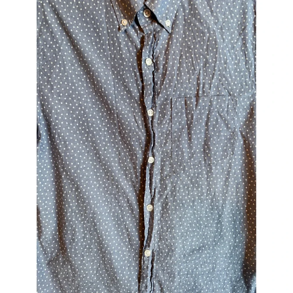 J.Crew Mens Short Sleeve Button Down Shirt Gray Dot Print Size‎ Small